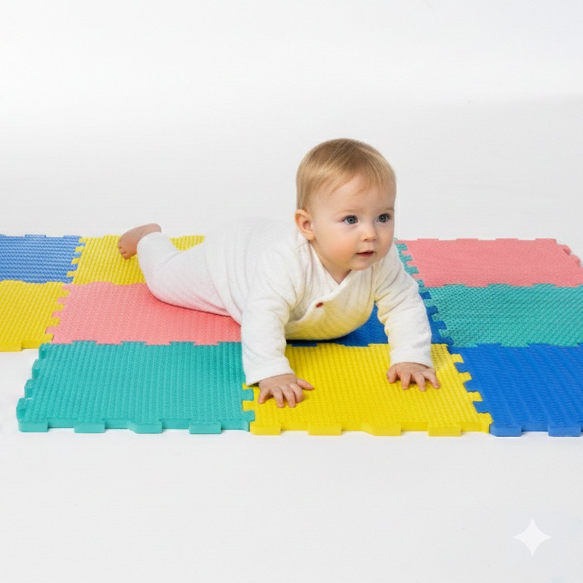 Tapis 12 dalles sensorielles blanc, OXYBUL
