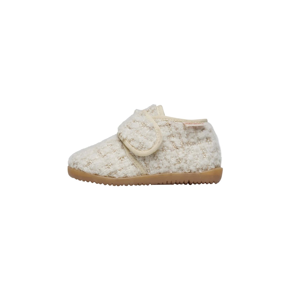 Pantoufles en tissu HOME blanc crème, NATURINO