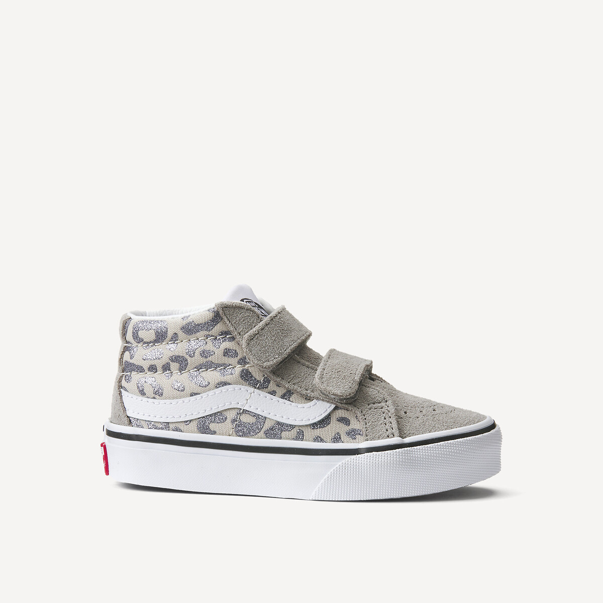 Kids Sk8-Mid Trainers with Touch 'n' Close Fastening grey/leopard, VANS