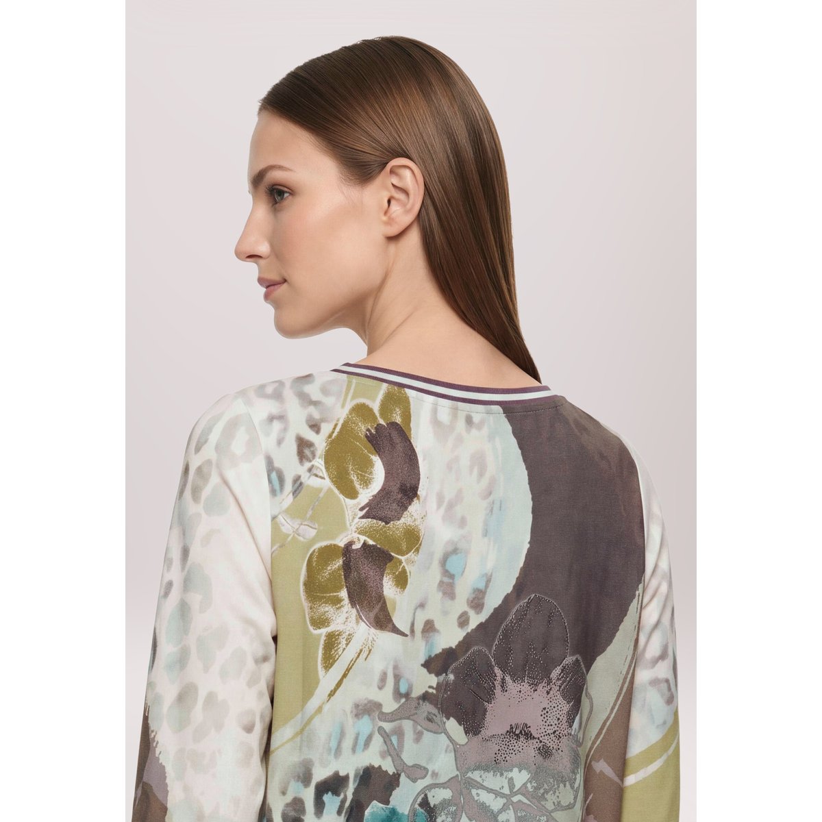 Haut casual à cordon coulissant sous tunnel grey/petrol, BETTY BARCLAY
