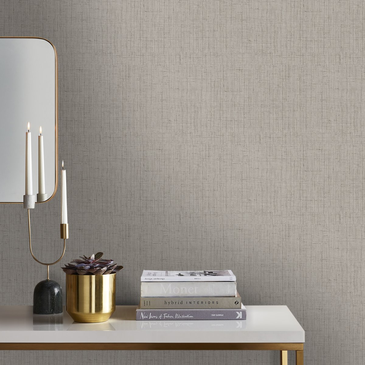 Papier peint tissage raffiné gris, SUBLIME