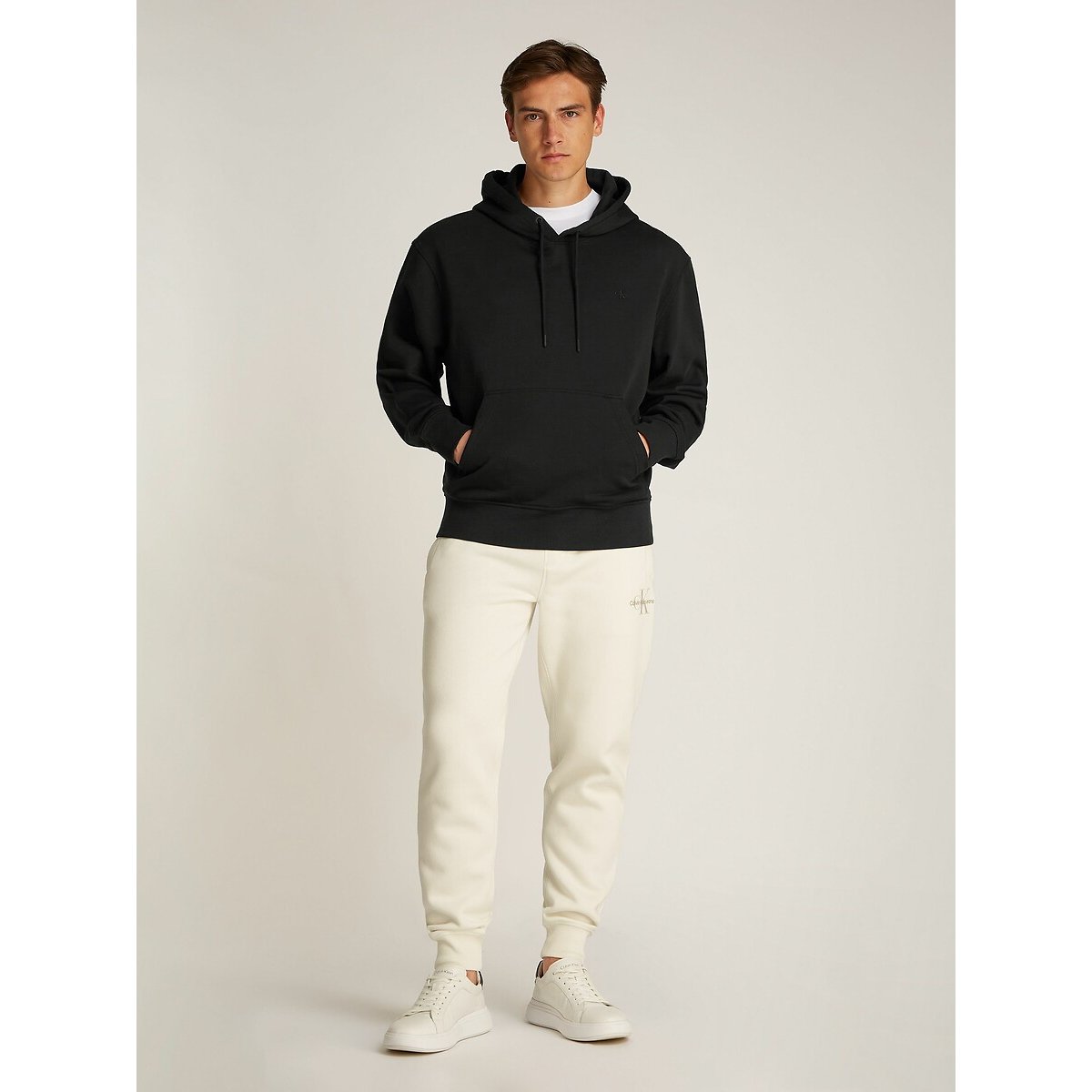 Hoodie monogram logo zwart, CALVIN KLEIN JEANS