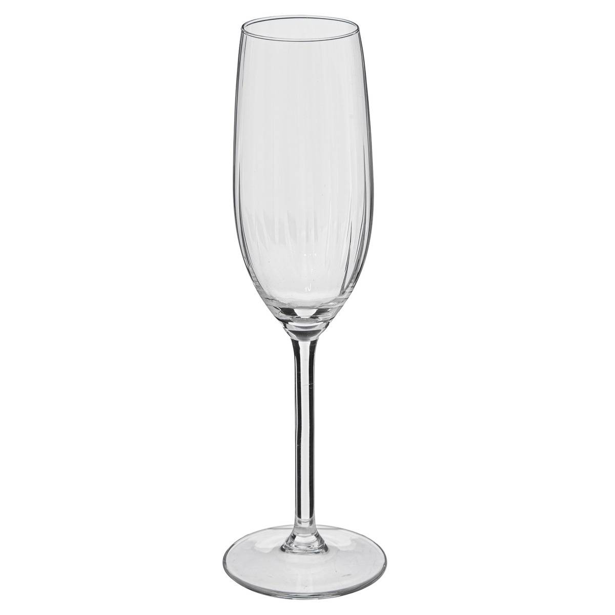 Lot de 6 flûtes à champagne en verre VOLTA transparent, SECRET DE GOURMET