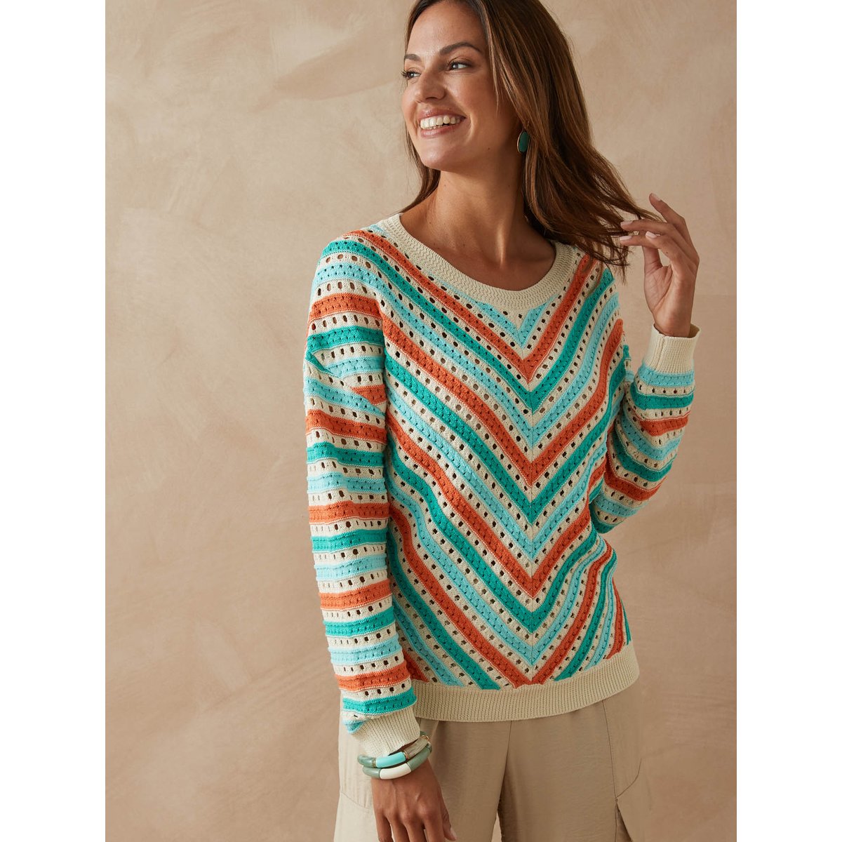 Pull à rayures ecru, DAXON