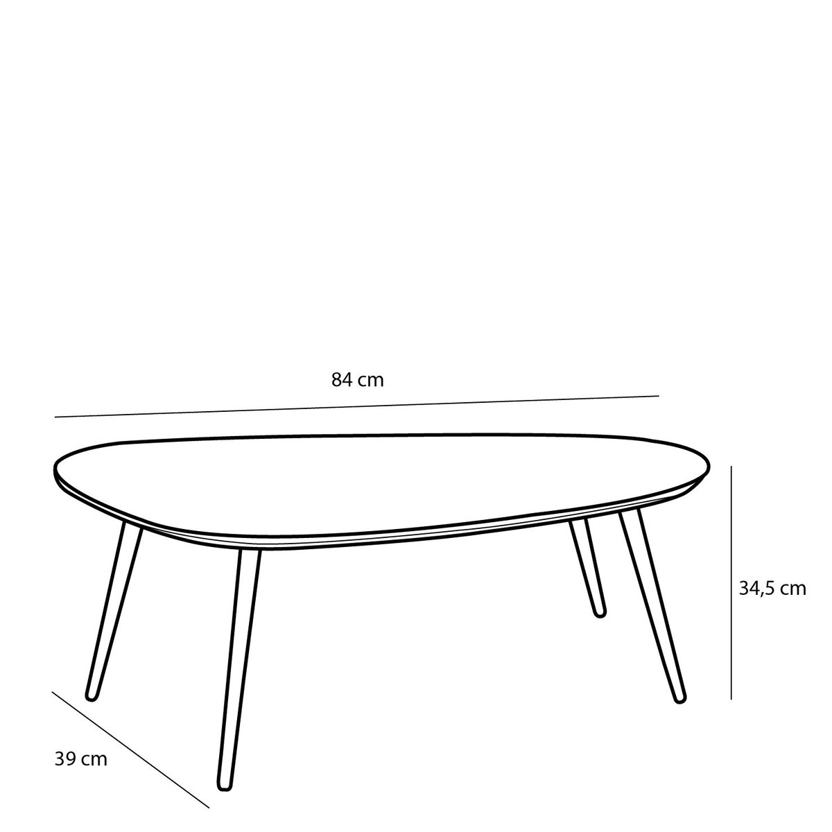 Lot de 2 tables d'appoint H39 cm JAILEY noir, MICA DECORATIONS