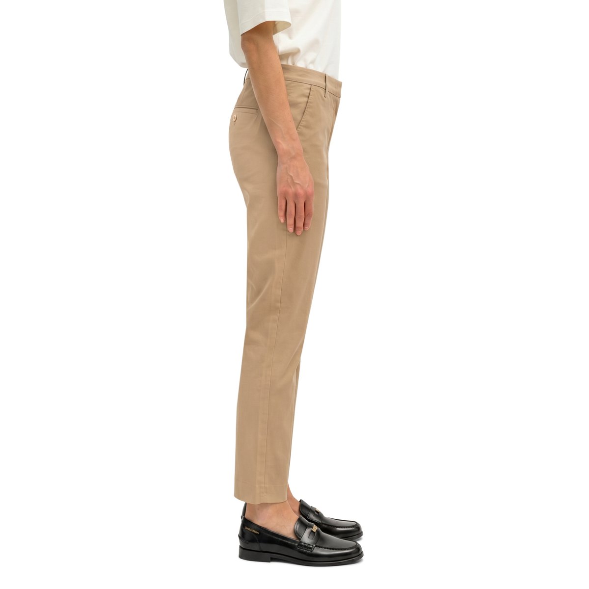 Pantalon modèle Torne Tailored en sergé de coton élastique marron, MARC O'POLO