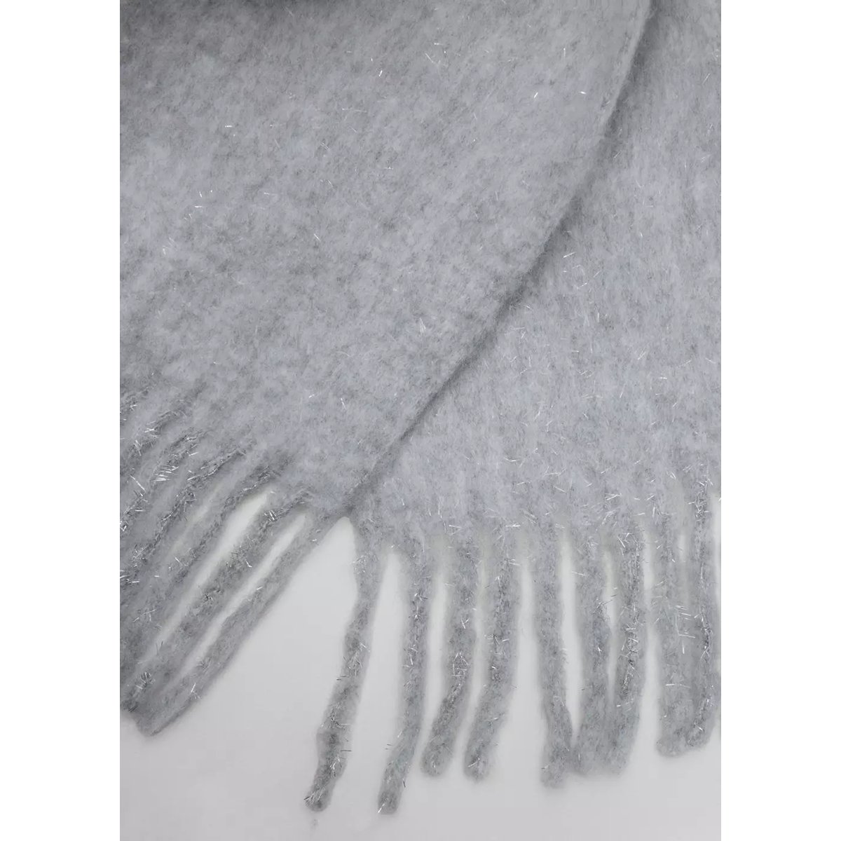 Écharpe à franges avec détails en fil textile gris, MANGO KIDS