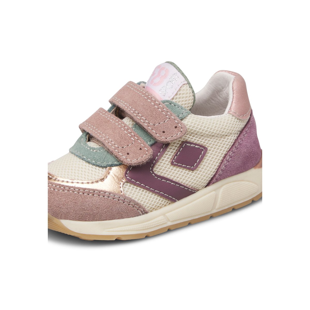 Sneakers en cuir et tissu NORALIS VL. rose-violet, FALCOTTO