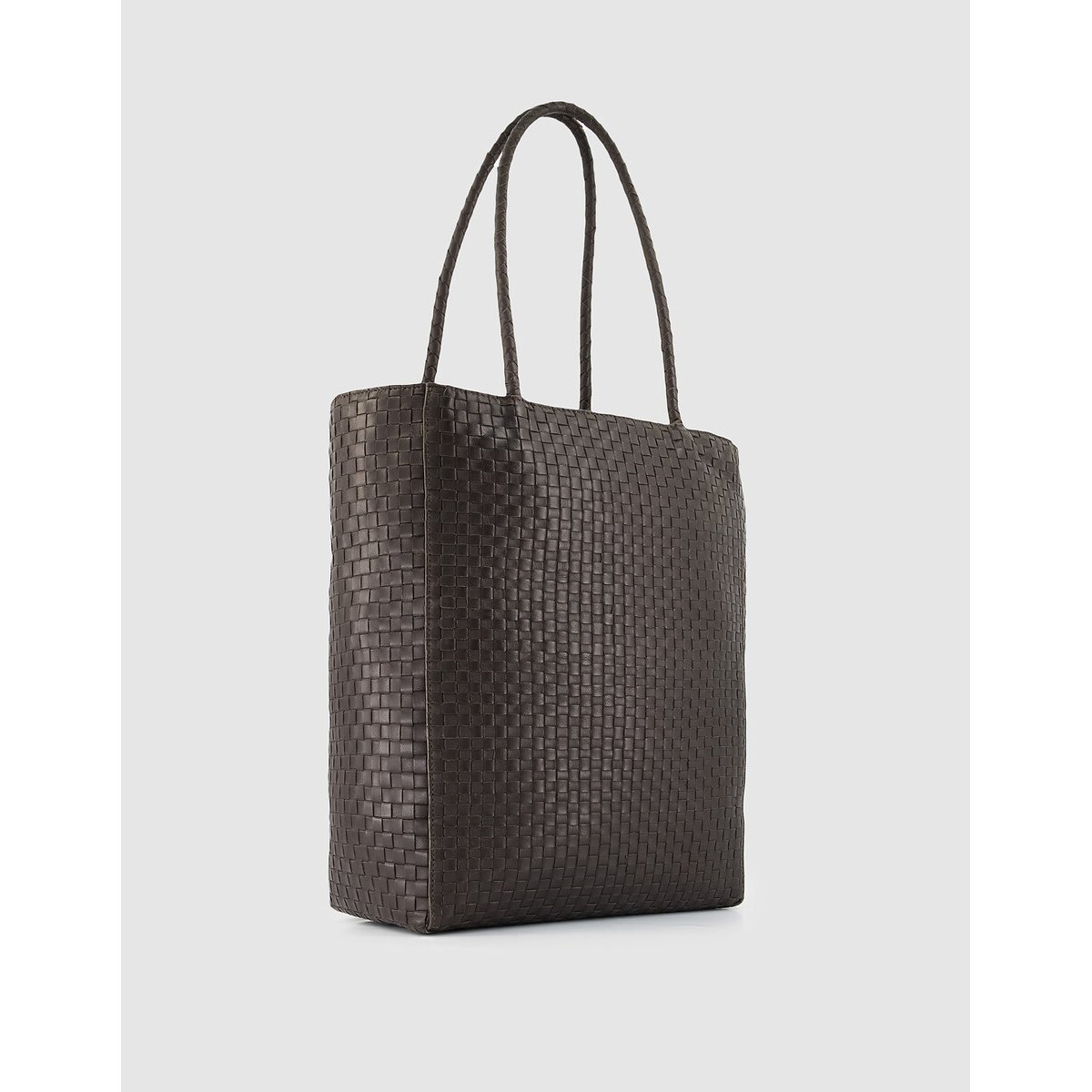 Sac tote en cuir tressé fauve, IKKS