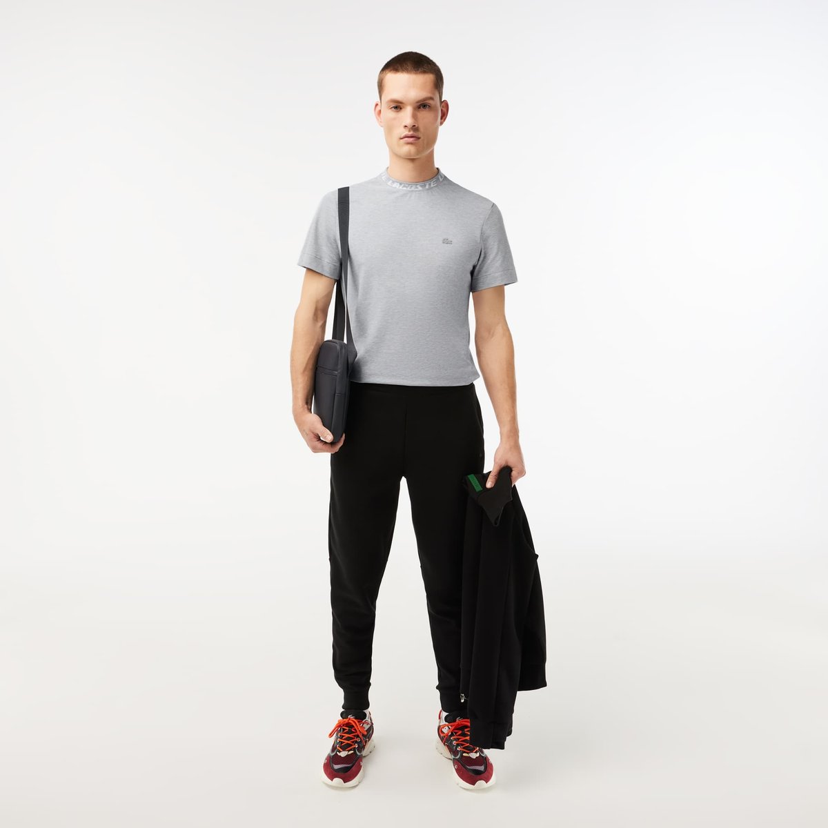 T-shirt droit gris-cca, LACOSTE