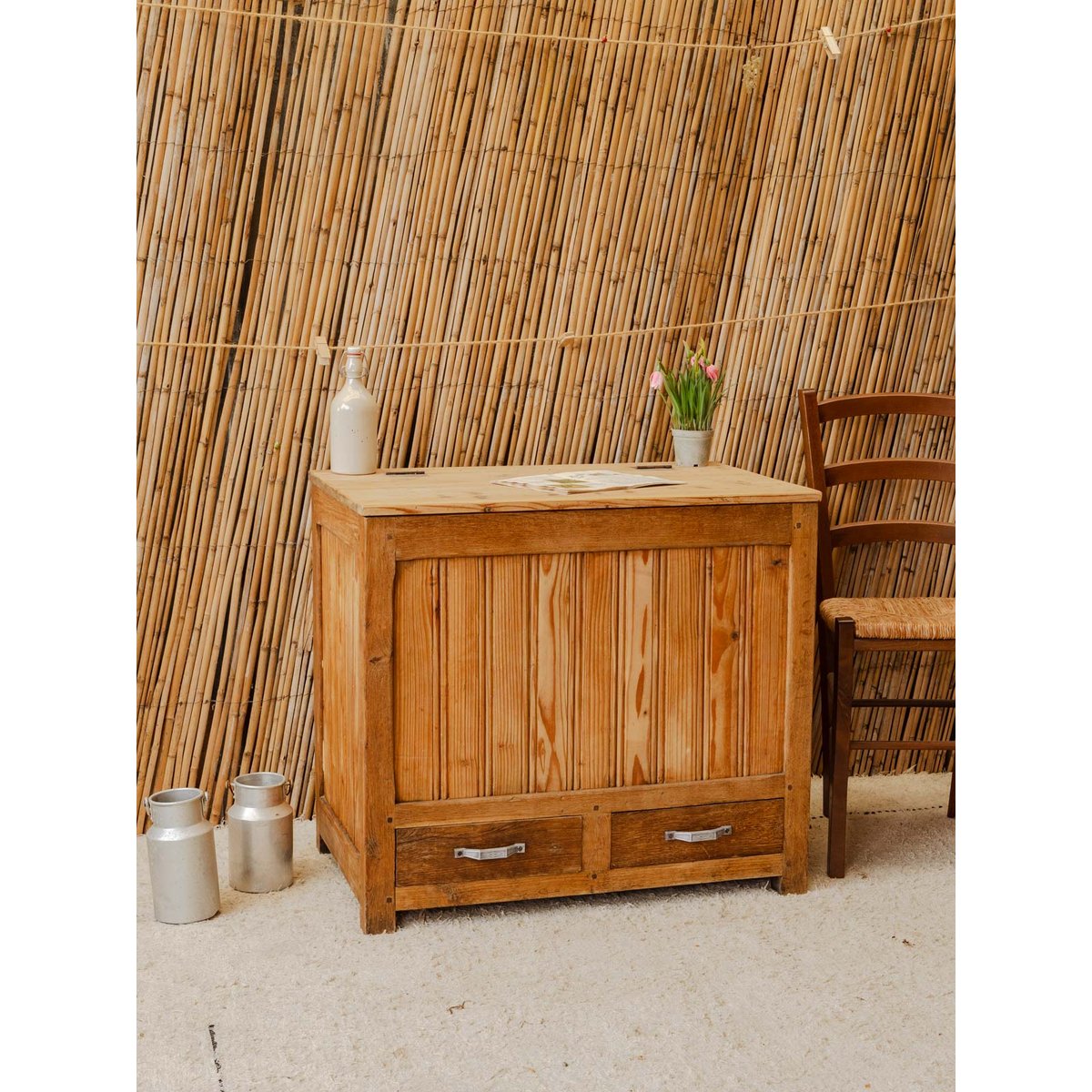 Grand coffre en bois Lucien N°207 - Bon état bois clair, DEBONGOUT