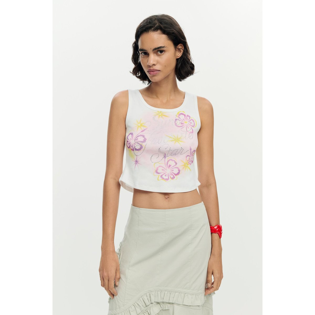 Débardeur imprimé blanc, DESIGUAL