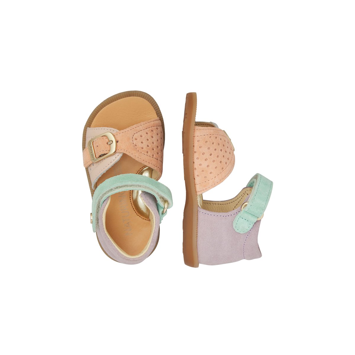 Sandales en daim et vernis JEAD lilas-rose, NATURINO