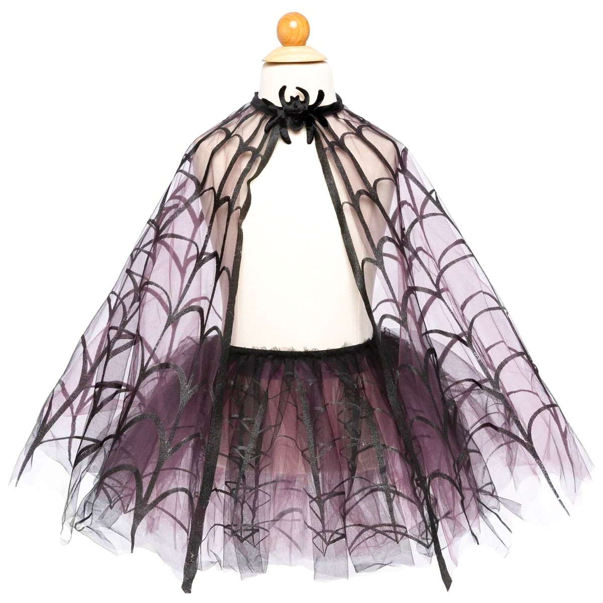 Déguisement enfant tutu et cape de sorcière araignée violet, GREAT PRETENDERS