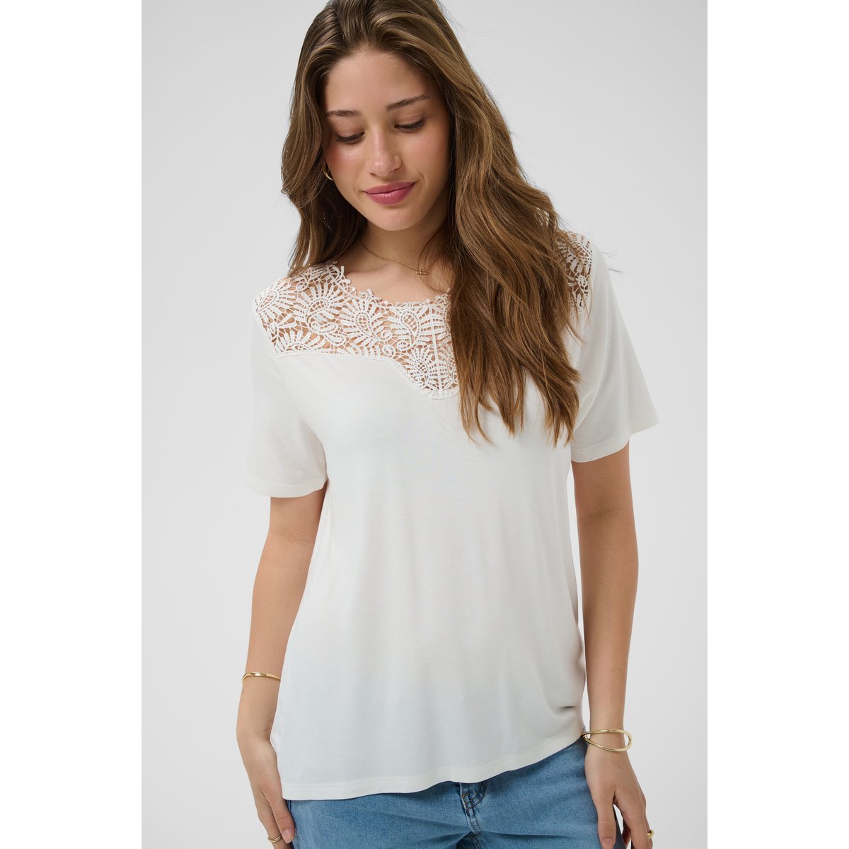 T-shirt à manches courtes blanc snow white, CREAM