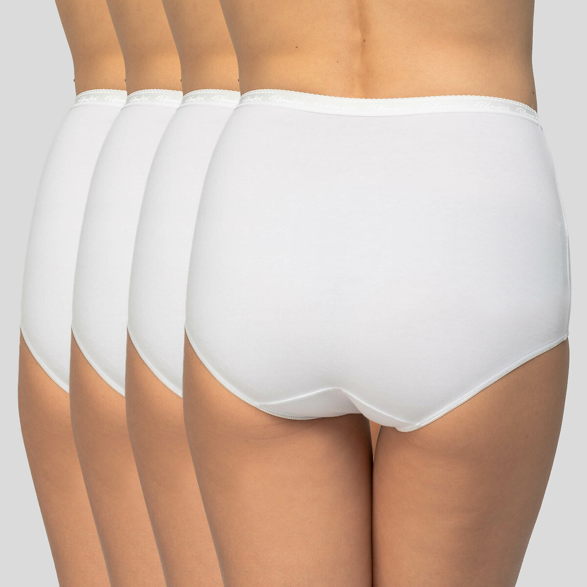 Set van 4 maxi slips in bio katoen wit + wit + wit + wit, PLAYTEX