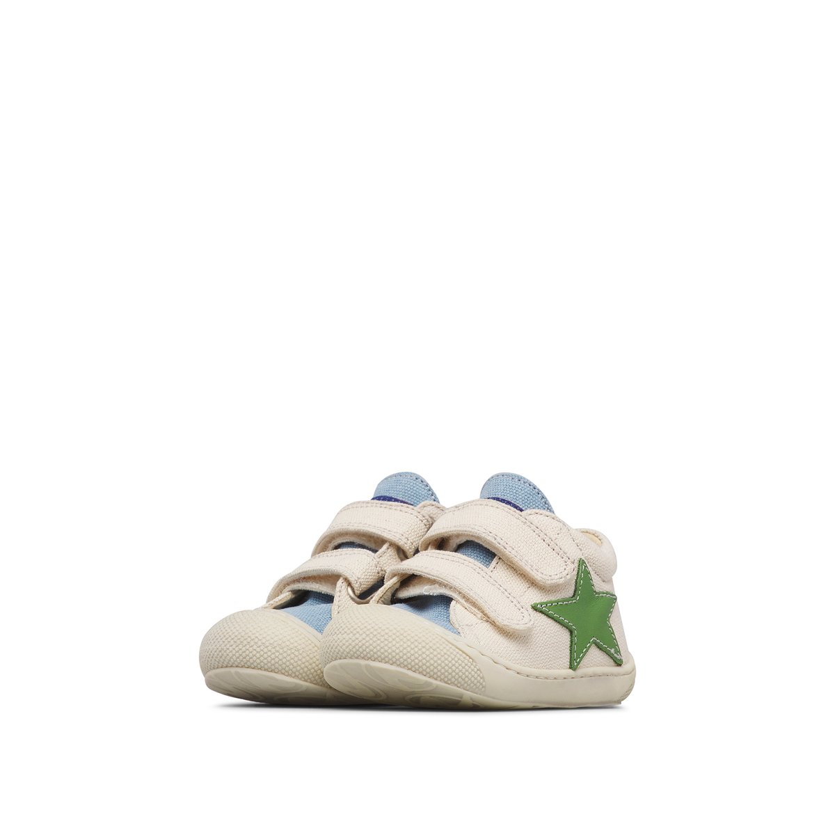Chaussures premiers pas en tissu KOLDE VL blanc crème-céleste, NATURINO