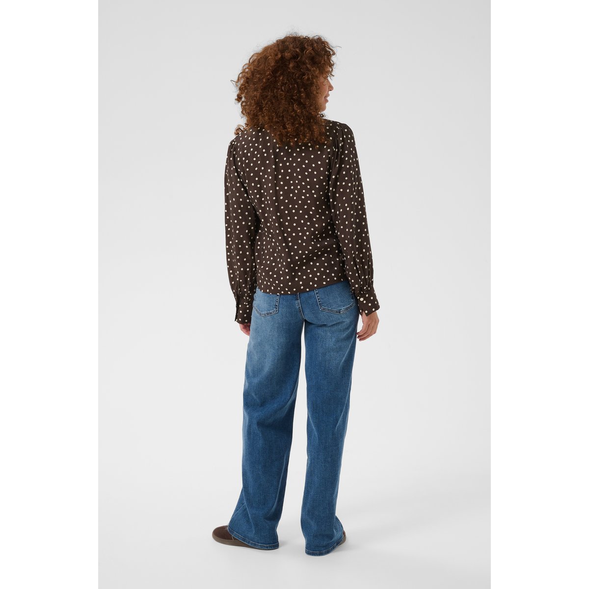 Blouse à manches courtes marron coffee bean turtledove dot, KAFFE