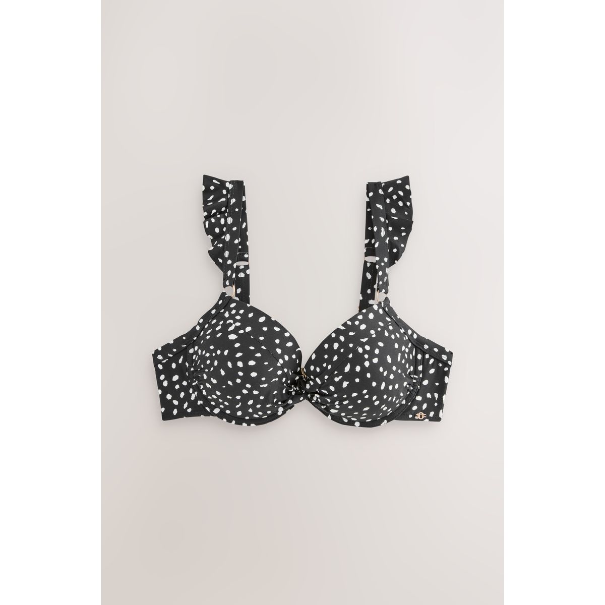 Haut de bikini à armatures/volants noir/pois blancs, NEXT
