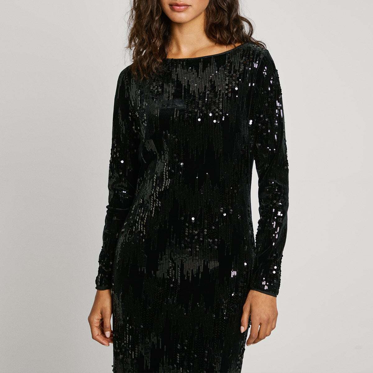 Robe Longue À Sequins noir, PEPE JEANS