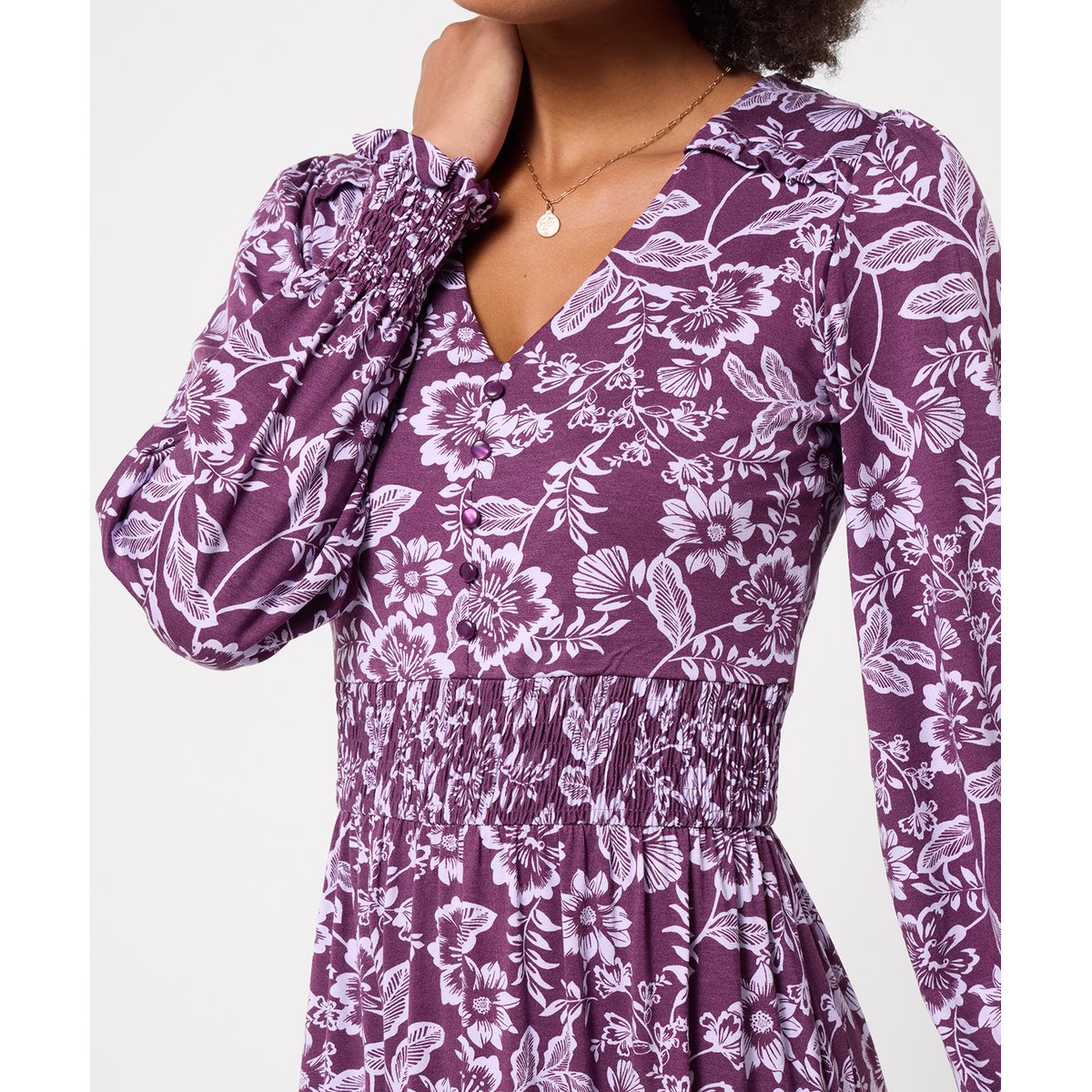 Robe Longue en Jersey à Manches Longues Thea violet, JOE BROWNS