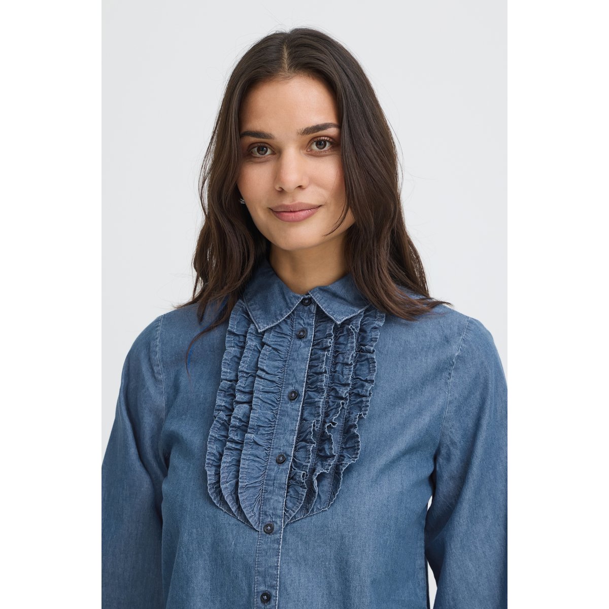 Chemise en jeans bleu mid blue denim, B.YOUNG