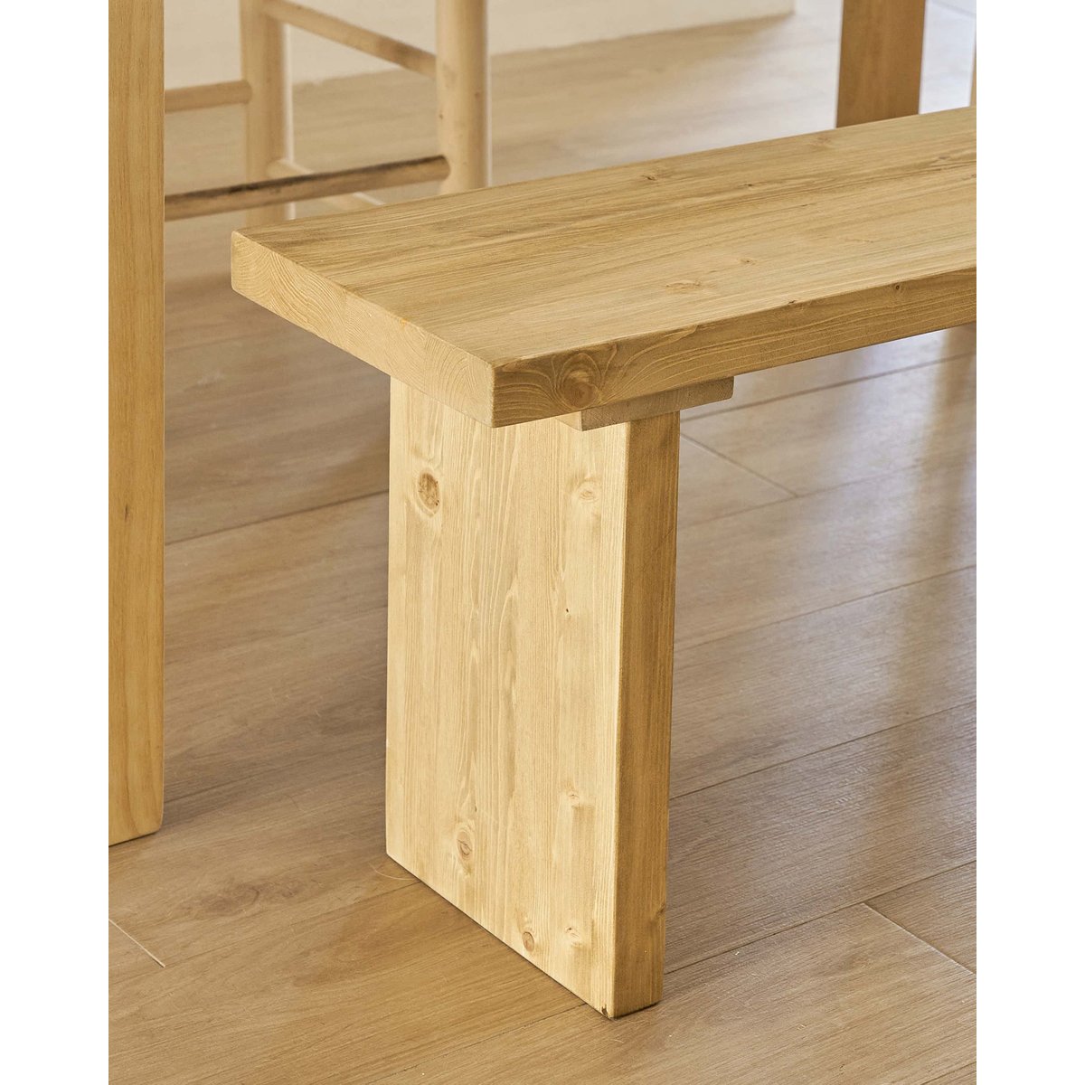 Banc de salle à manger en sapin massif marron clair olivier, HANNUN