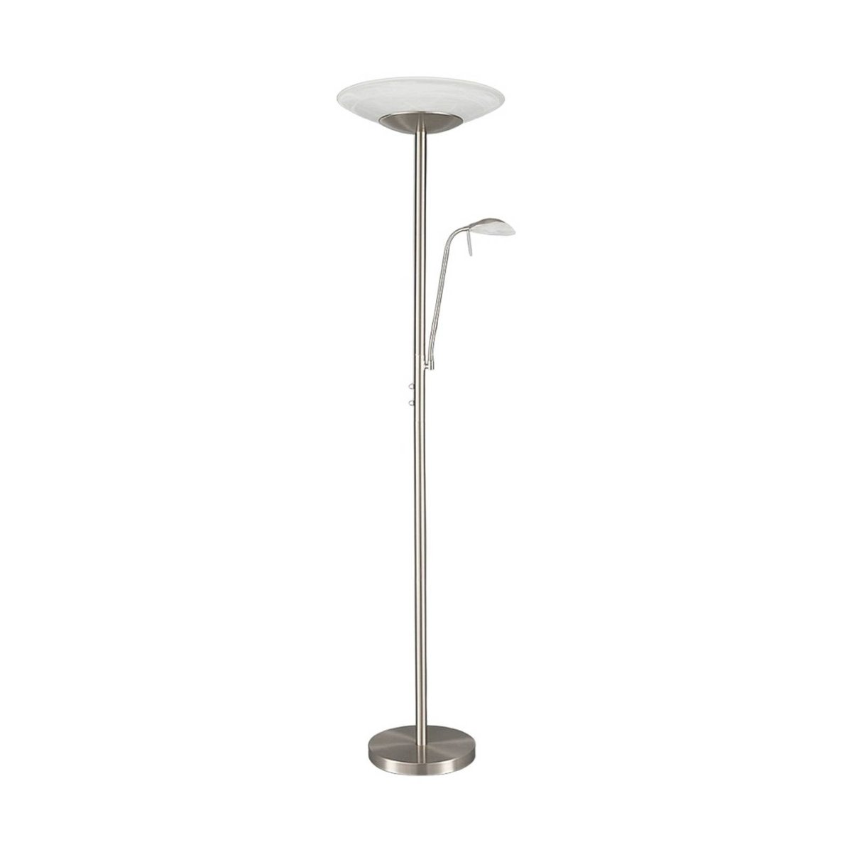 Lampadaire en métal moderneLED, Ragna blanc albâtre, nickel mat, LINDBY