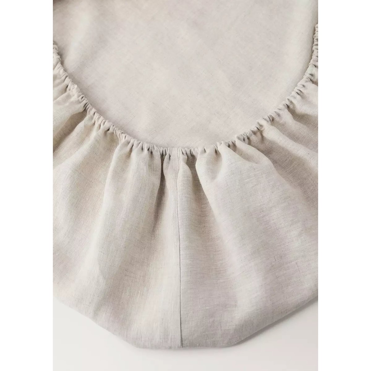 Drap-housse enfant lin lavé lit 90 cm beige, MANGO HOME