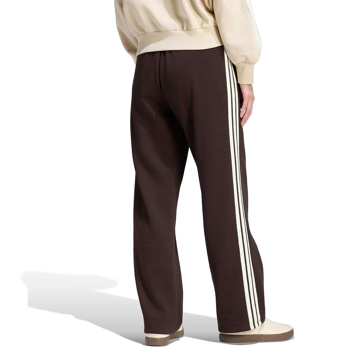 Pantalon large en molleton ESSENTIALS 3 STRIPES marron, ADIDAS SPORTSWEAR