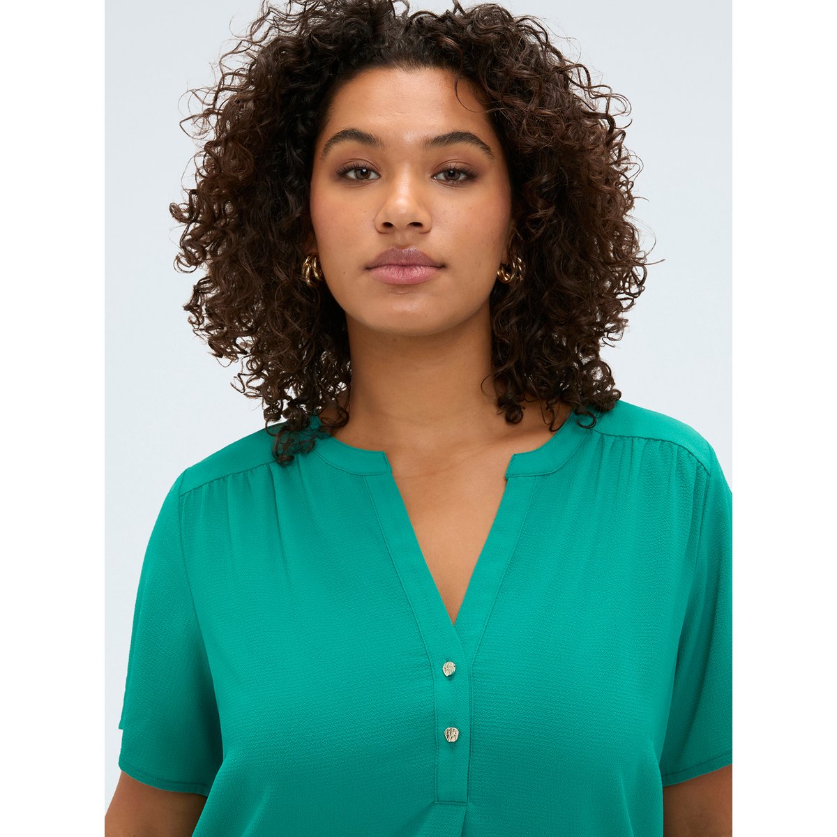 T-shirt avec boutons green water, FIORELLA RUBINO