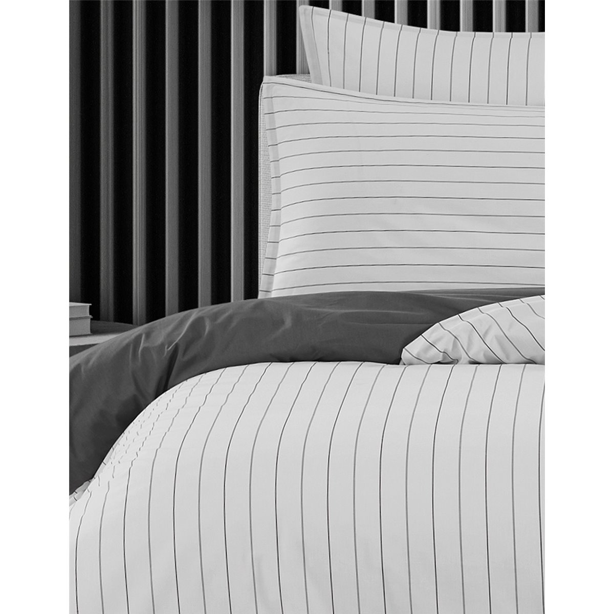 Lot de 2 taies d'oreillers en percale de coton TOLSTA blanc, SENSEI MAISON