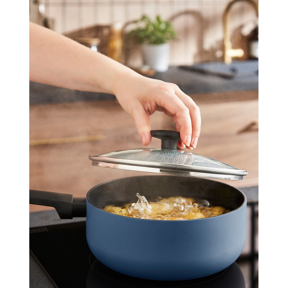 3-Piece Recycled Aluminium Saucepan Set blue, MORPHY RICHARDS