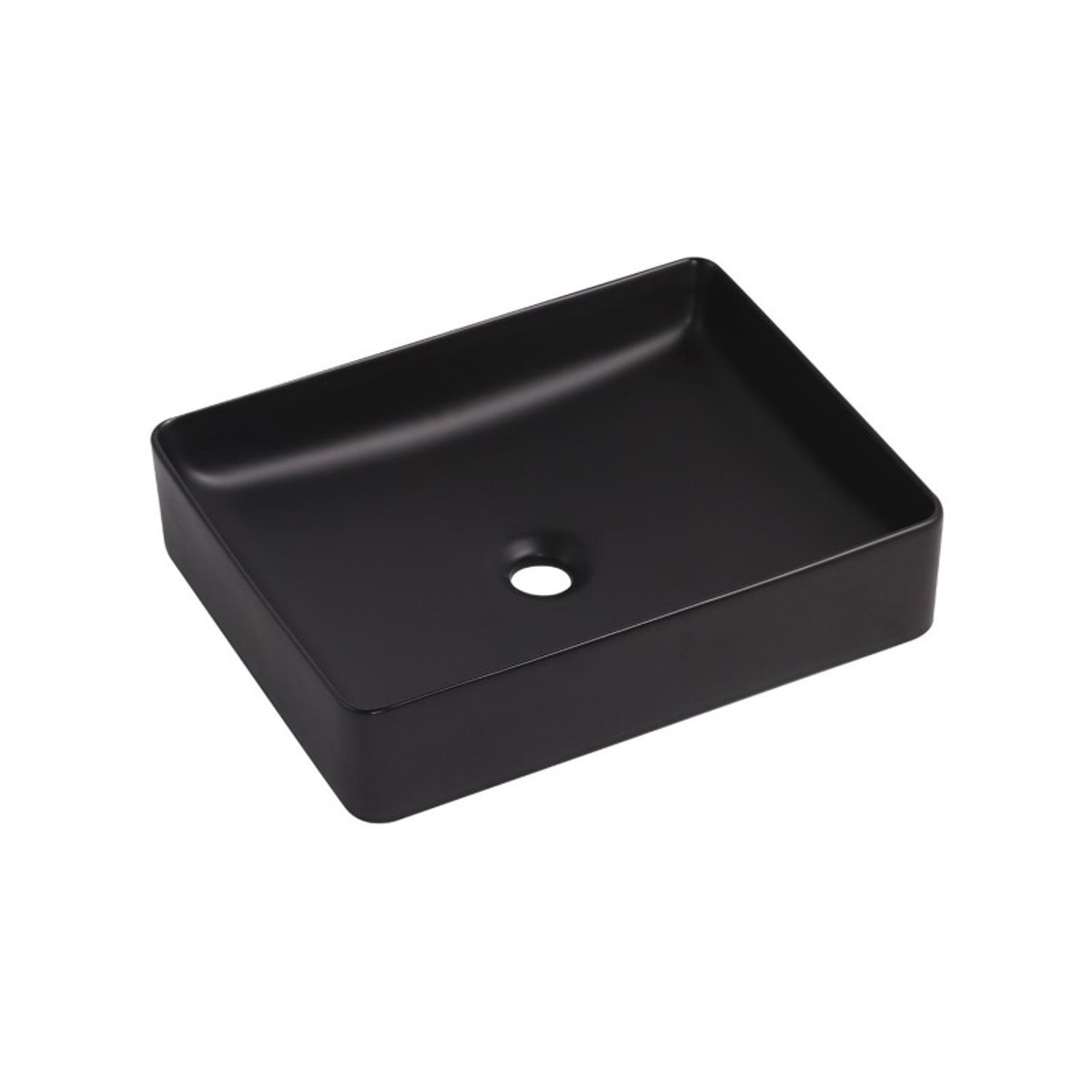 Vasque à poser rectangle en céramique blanche 47x36cm ROMY noir mat, MOB IN