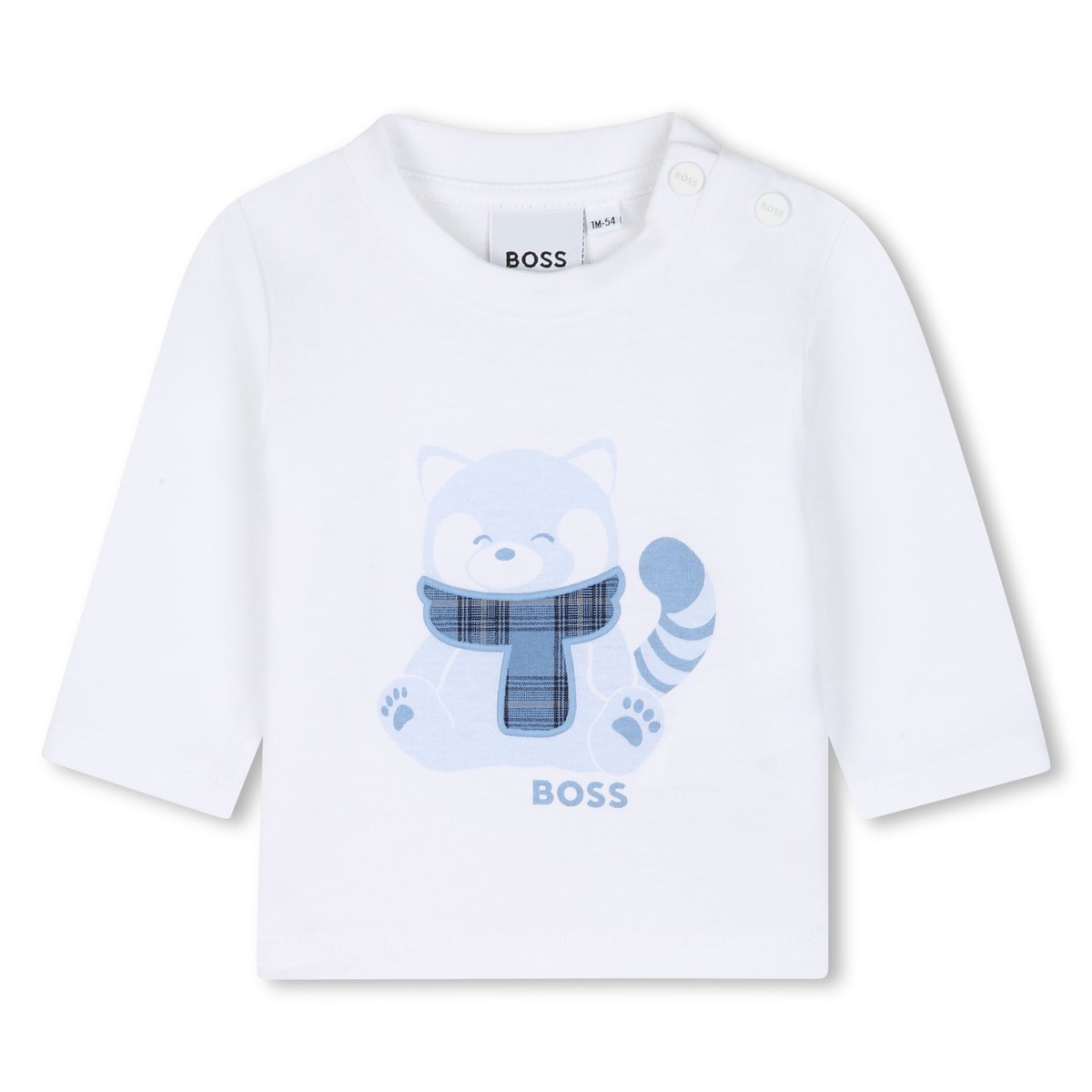 Tee-shirt manches longues blanc, BOSS KIDSWEAR