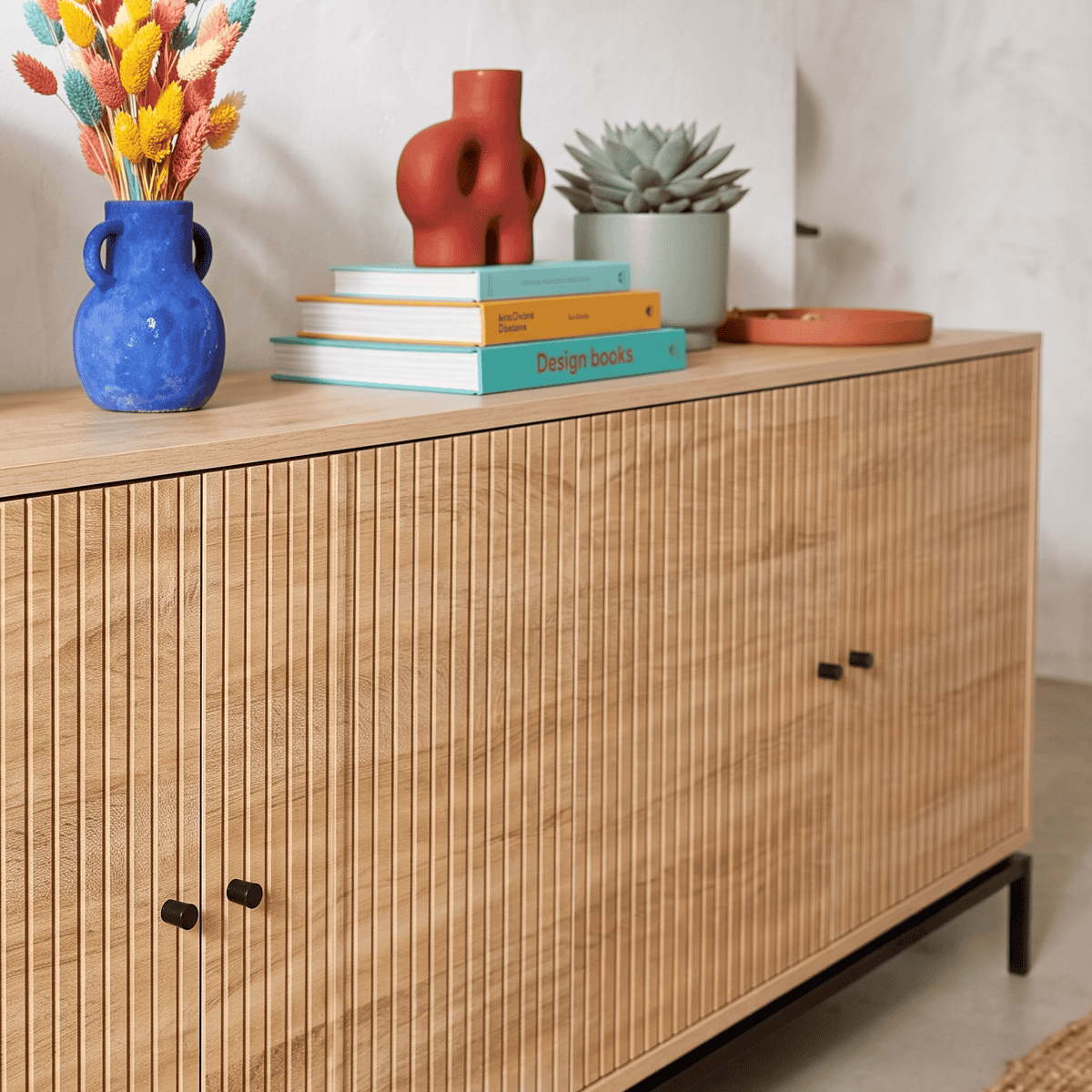 Buffet 4 portes - TALIA effet bois, HOMIFAB