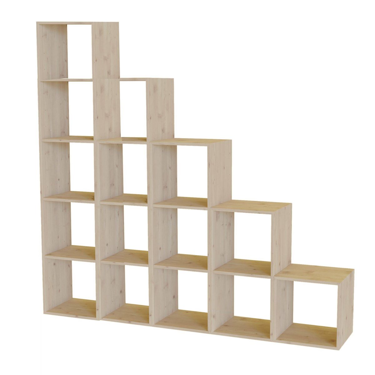 Etagère escalier bois massif grande version - ELIO bois clair, CAMIF