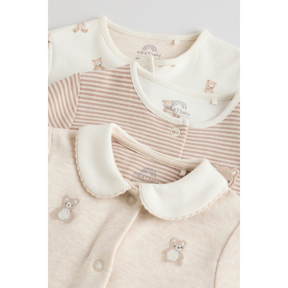 Dors-bien brodé bébé, lot de 3 naturel, NEXT