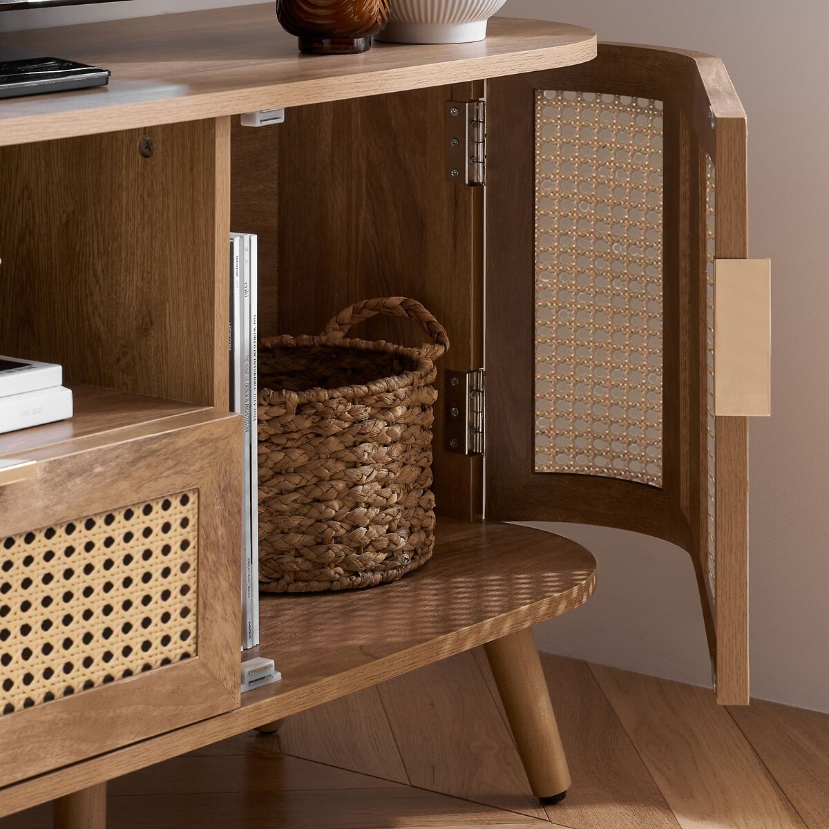 Naya Rattan 2 Door 1 Drawer TV Unit natural oak, SO'HOME