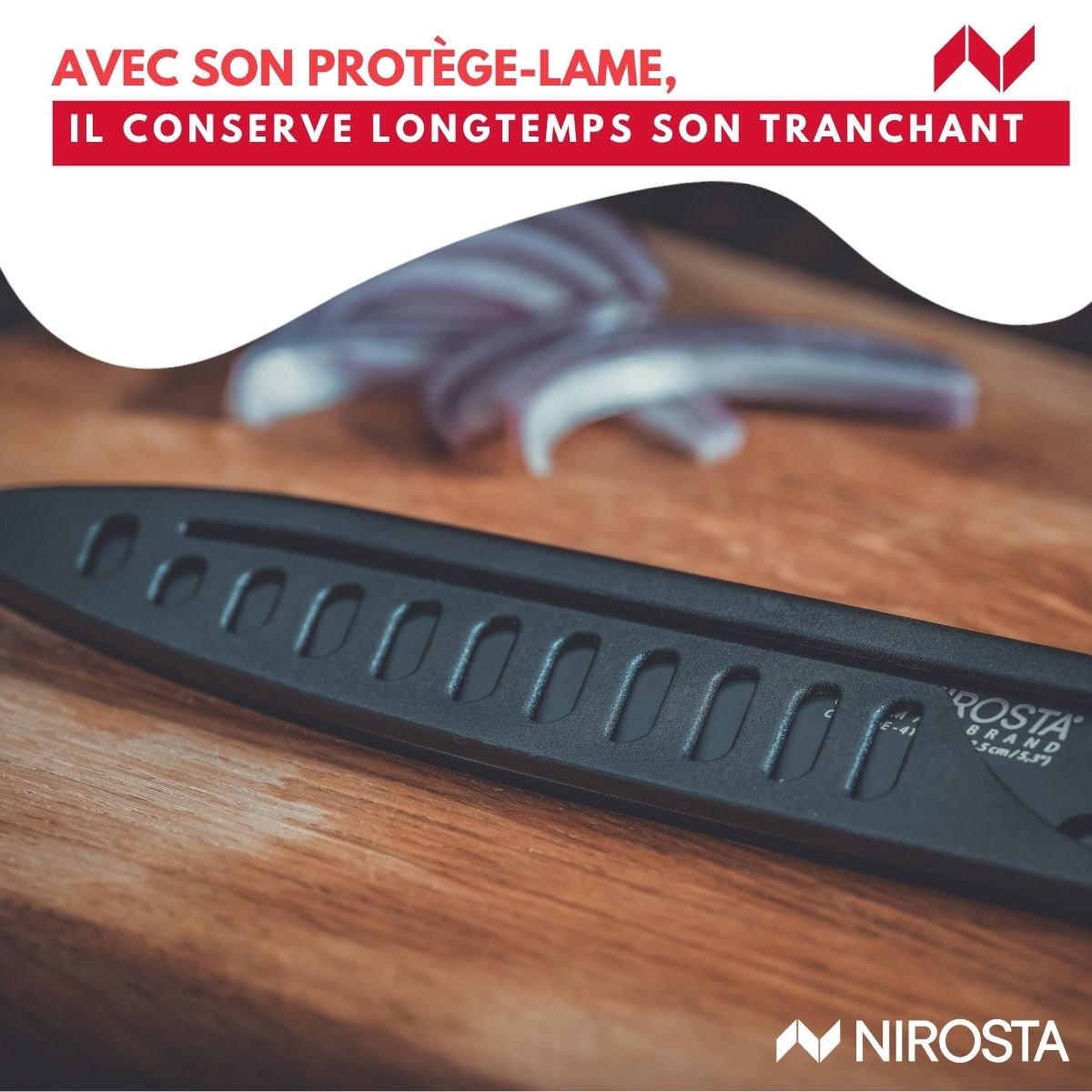 Couteau d’office universel 24 cm FLOW bois,noir, NIROSTA