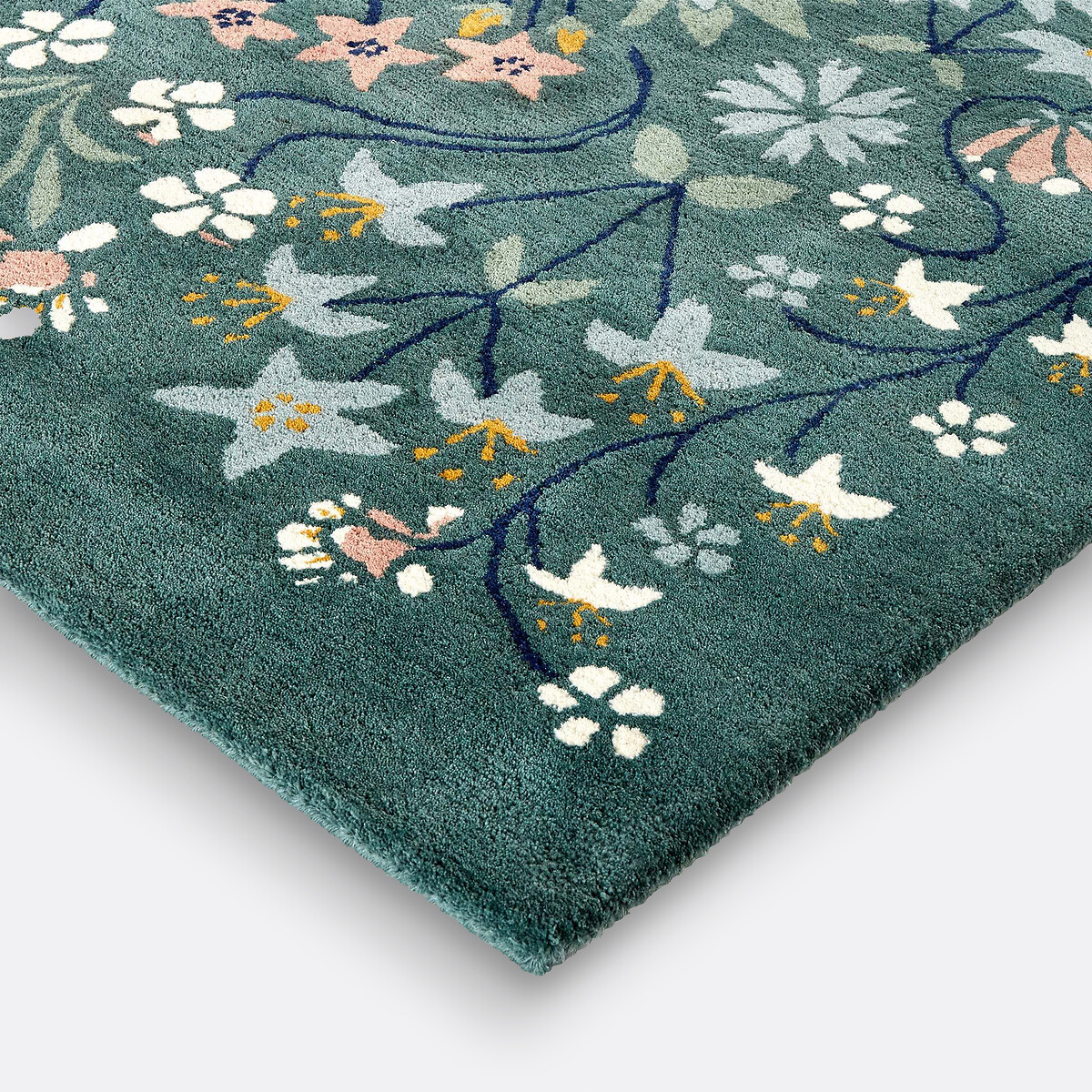 Tapis, motif floral, 100% laine, KEILA imprimé multicolore, LA REDOUTE INTERIEURS