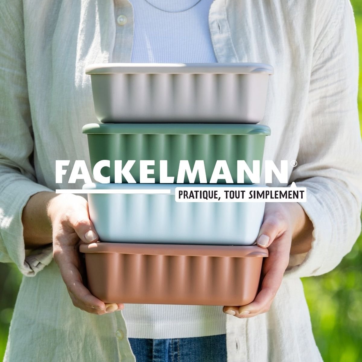 Lot de 4 lunch box 1L avec compartiments STORAGE rouge|vert, FACKELMANN