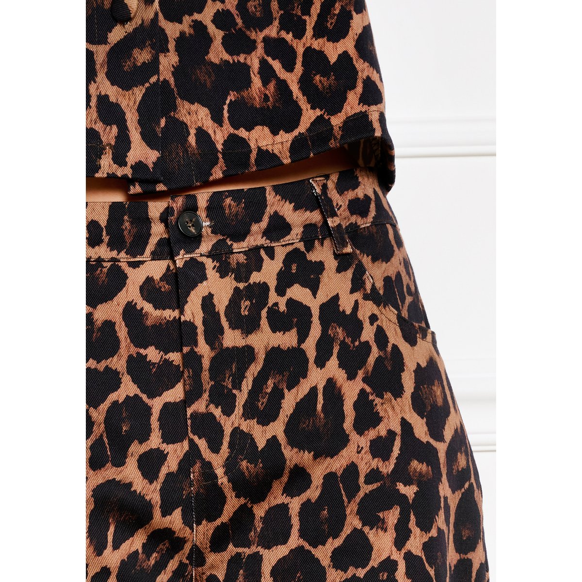 Pantalon barrel imprimé camel brun, LOLALIZA