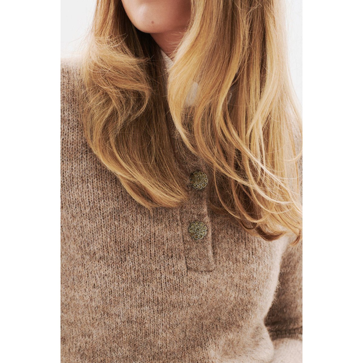 Pull droit court DONA marron clair, CAROLL
