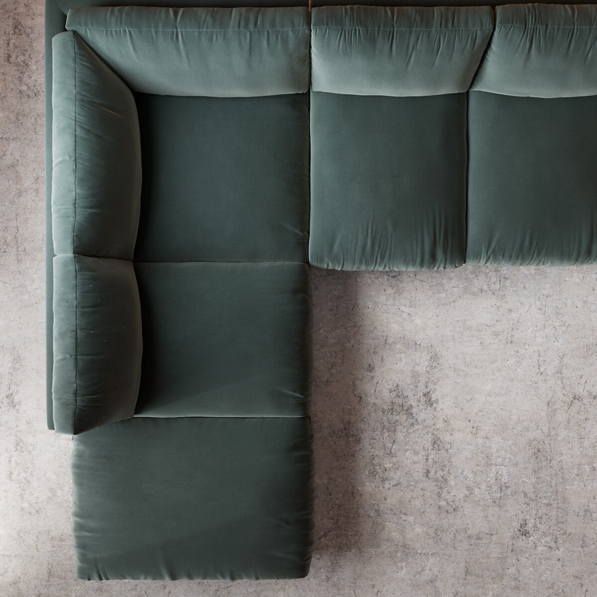 Denver Crushed Velvet Corner Chaise Sofa hydro, SWOON