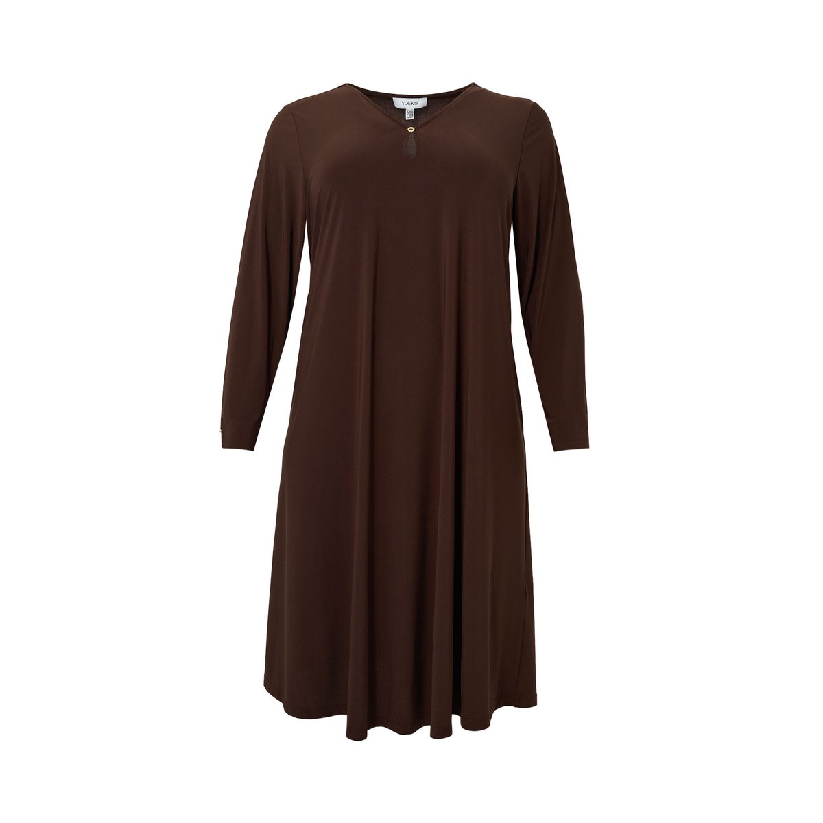 Robe avec manches longues marron, YOEK