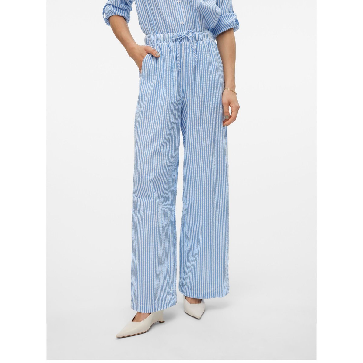 Pantalon À Jambe Large vista blue, VERO MODA