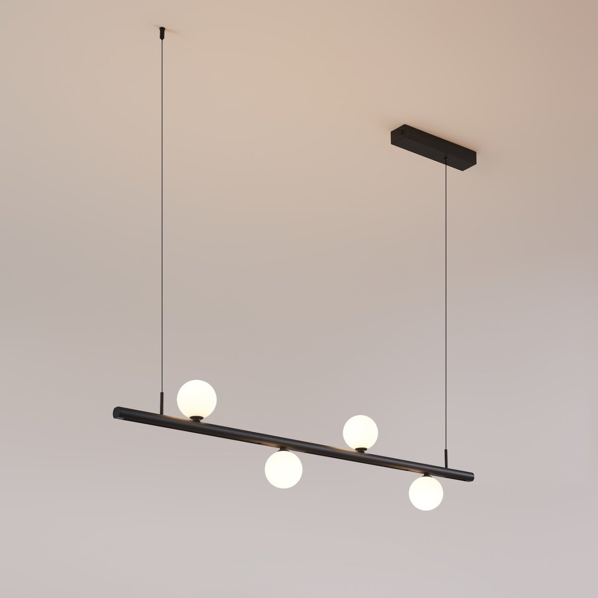 Suspension à boules LED modulables - LYNE noir et blanc, KOSILUM