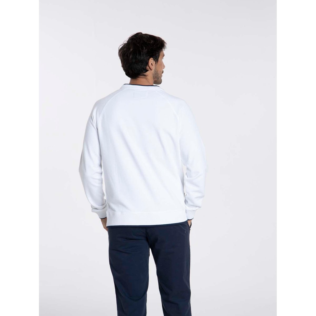 Sweat manches longues coton SENLIS blanc, GENTLEMAN FARMER