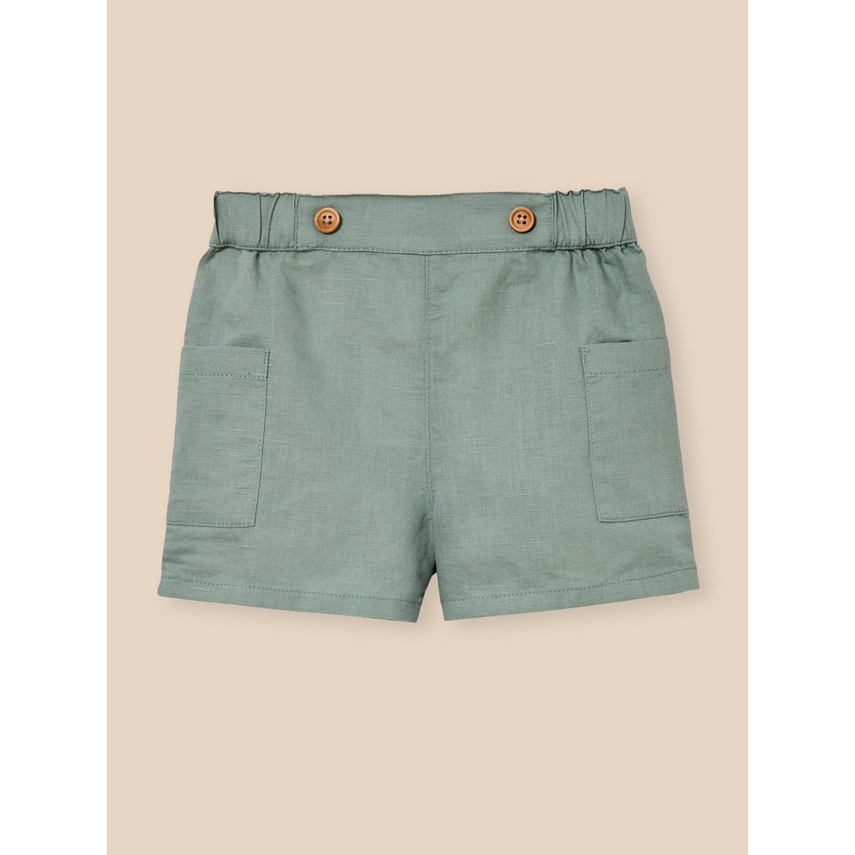 Short en lin et coton celadon, CYRILLUS